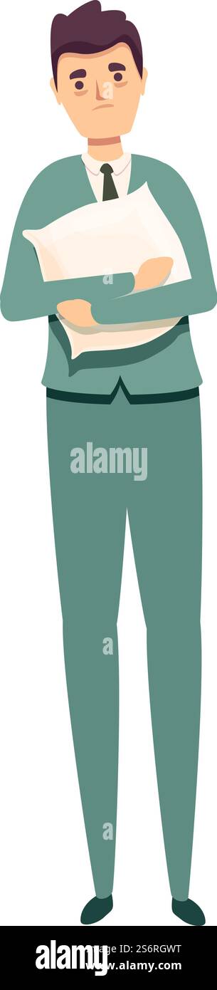 Vecteur de dessin animé d'icône de travailleur Burnout. Stress au bureau. Anxiété au travail. Vecteur de dessin animé d'icône de travailleur Burnout. Stress au bureau Illustration de Vecteur