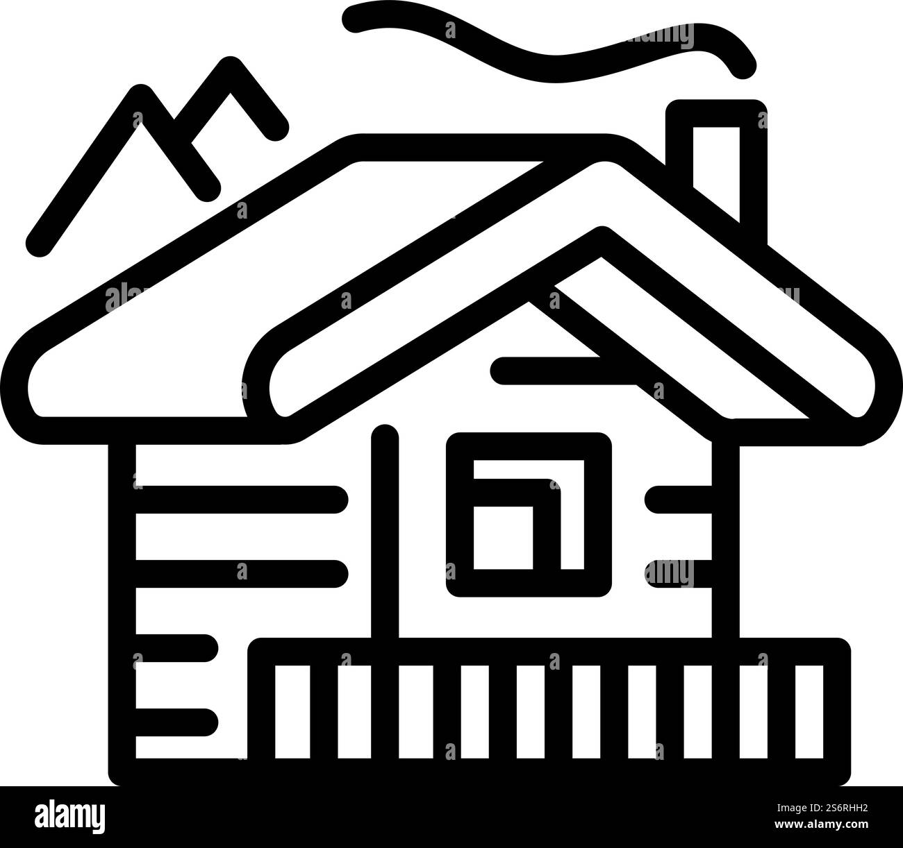 Icône de cabane des montagnes. Icône vectorielle de cabane de montagnes pour la conception de Web isolé sur fond blanc. Icône de cabane des montagnes, style de contour Illustration de Vecteur