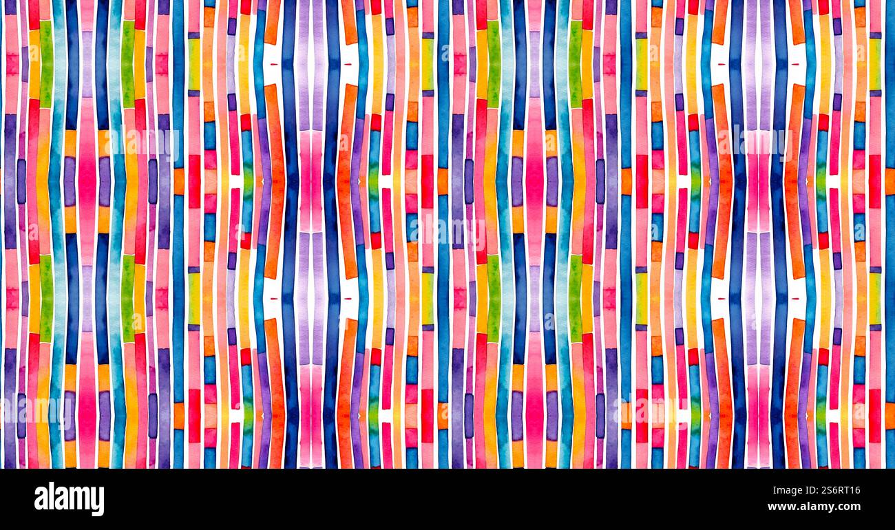 Motif composé de rayures ondulées parallèles multicolores, fond coloré abstrait pour la conception Banque D'Images