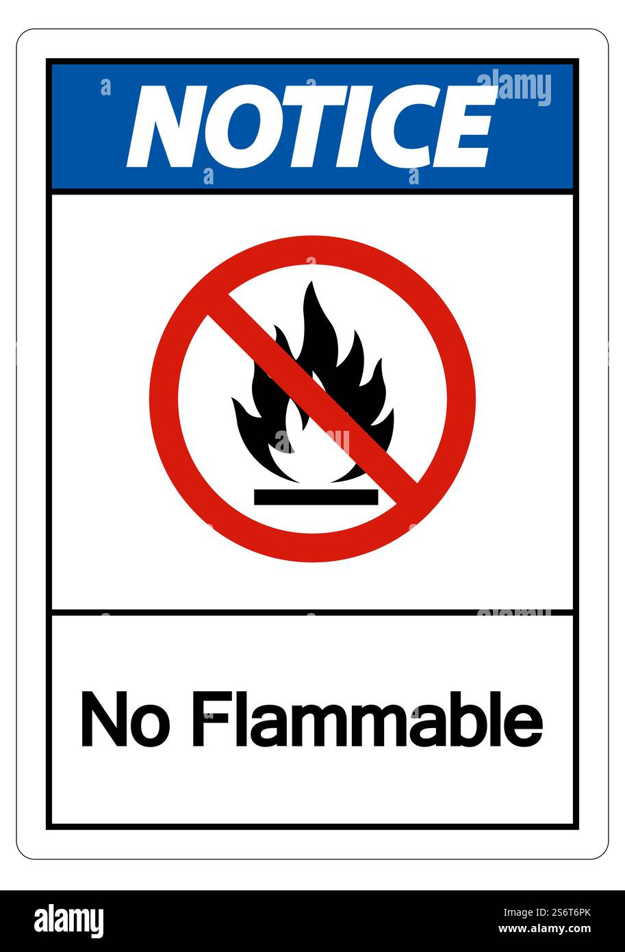 Avertissement symbole d'absence d'inflammabilité sur fond blanc Illustration de Vecteur