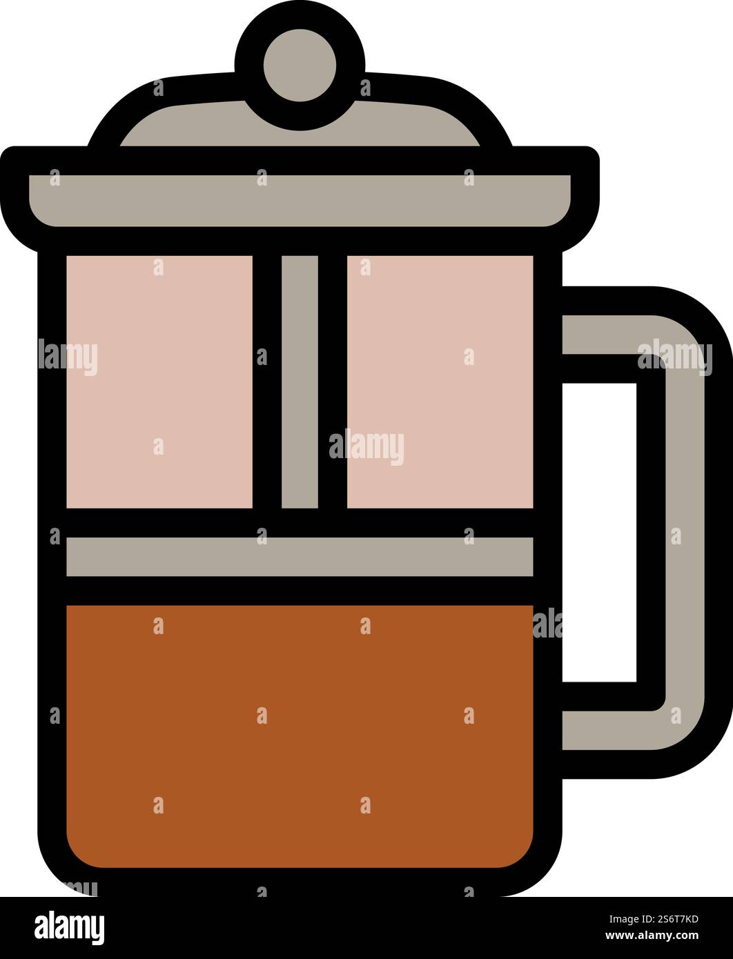 Vecteur de contour d'icône de presse à café. Boisson de barista. Machine à barres. Vecteur de contour d'icône de presse à café. Boisson de barista Illustration de Vecteur