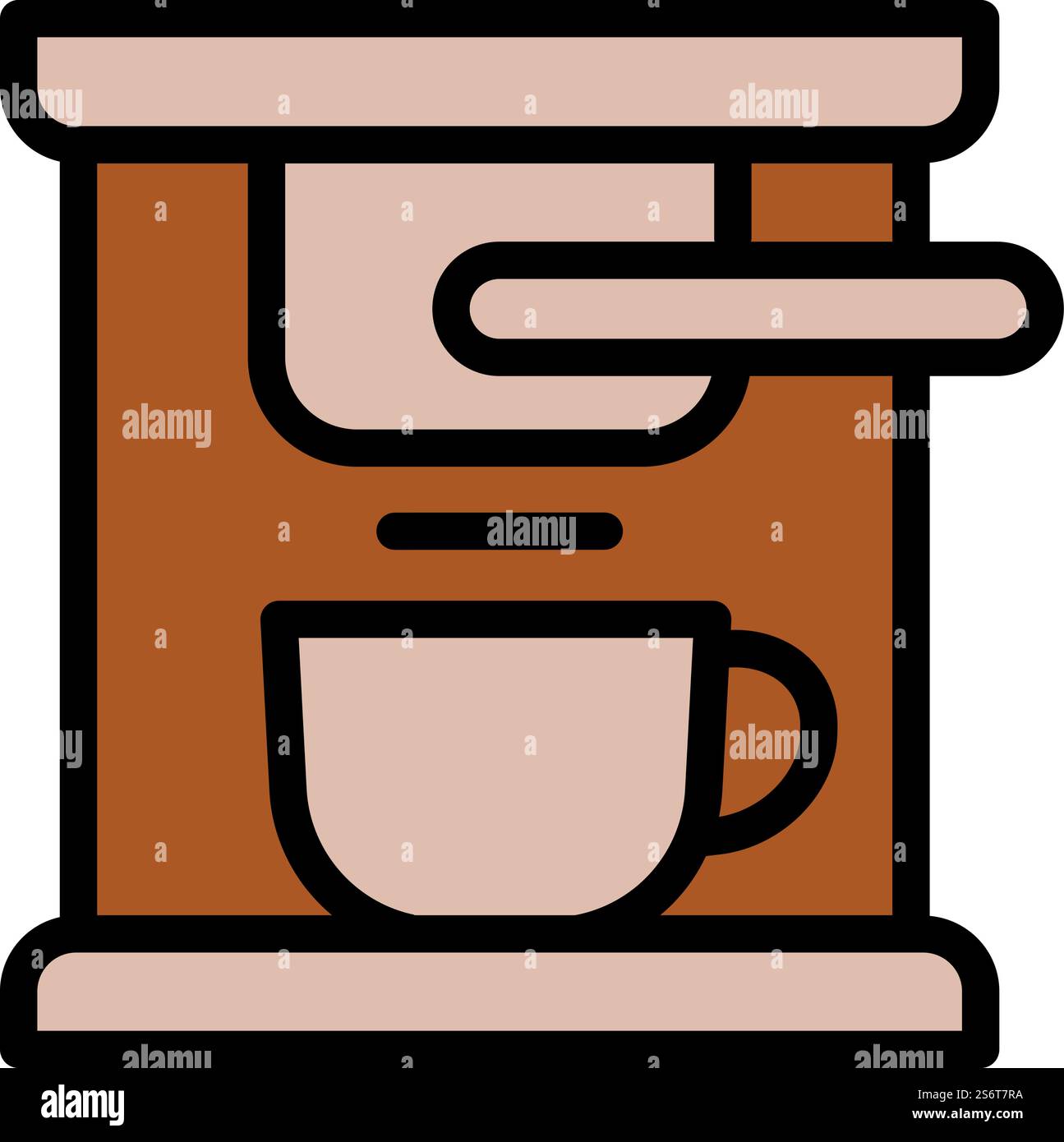 Vecteur de contour d'icône de machine à café de bureau. Boisson au café. Gobelet à bâton. Vecteur de contour d'icône de machine à café de bureau. Boisson au café Illustration de Vecteur