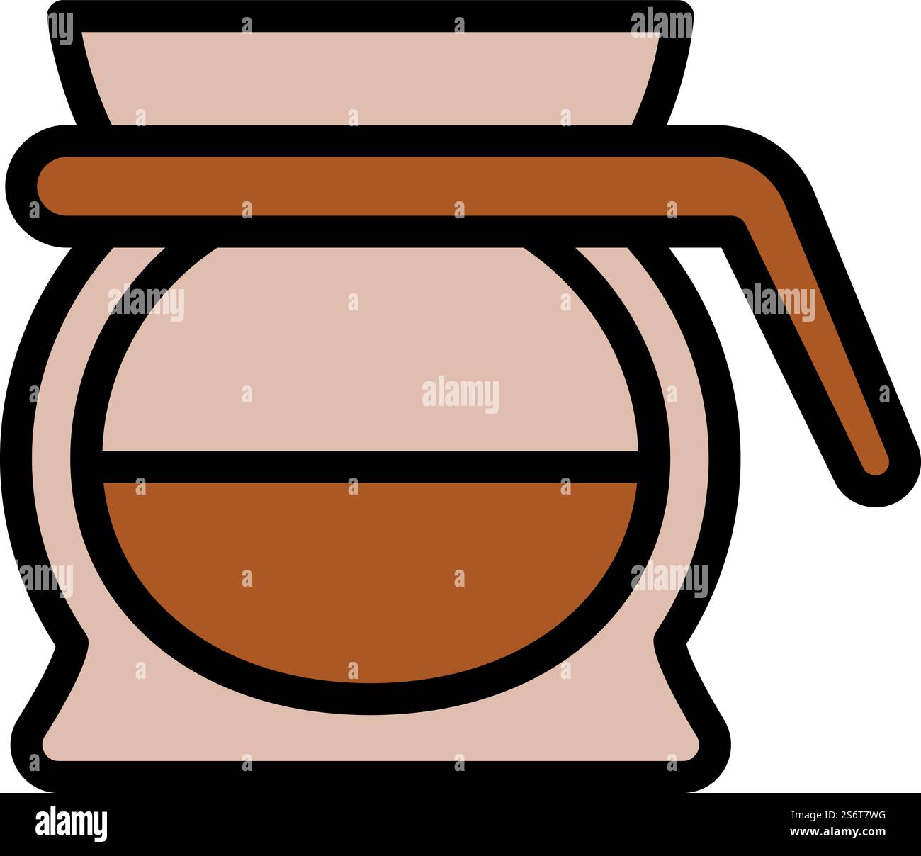 Vecteur de contour d'icône de pot de café en verre. Machine espresso. Boire un café. Vecteur de contour d'icône de pot de café en verre. Machine espresso Illustration de Vecteur