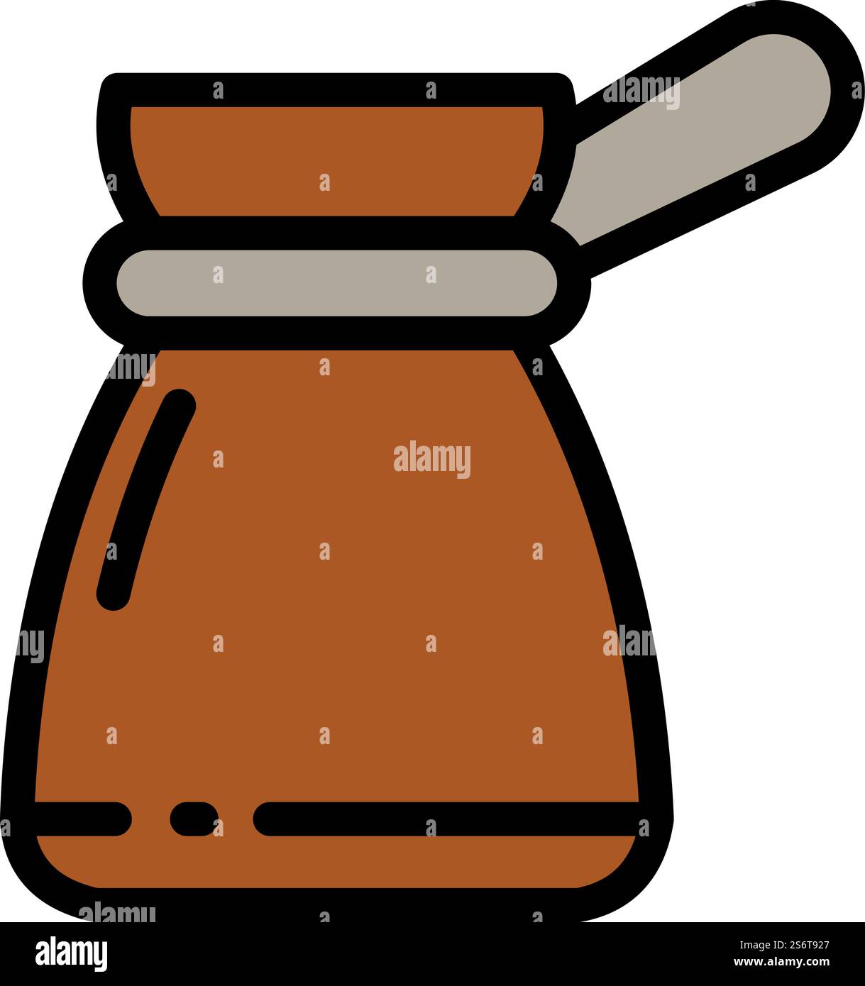 Vecteur de contour d'icône de cafetière. Tasse chaude. Buvez le personnel. Vecteur de contour d'icône de cafetière. Tasse chaude Illustration de Vecteur