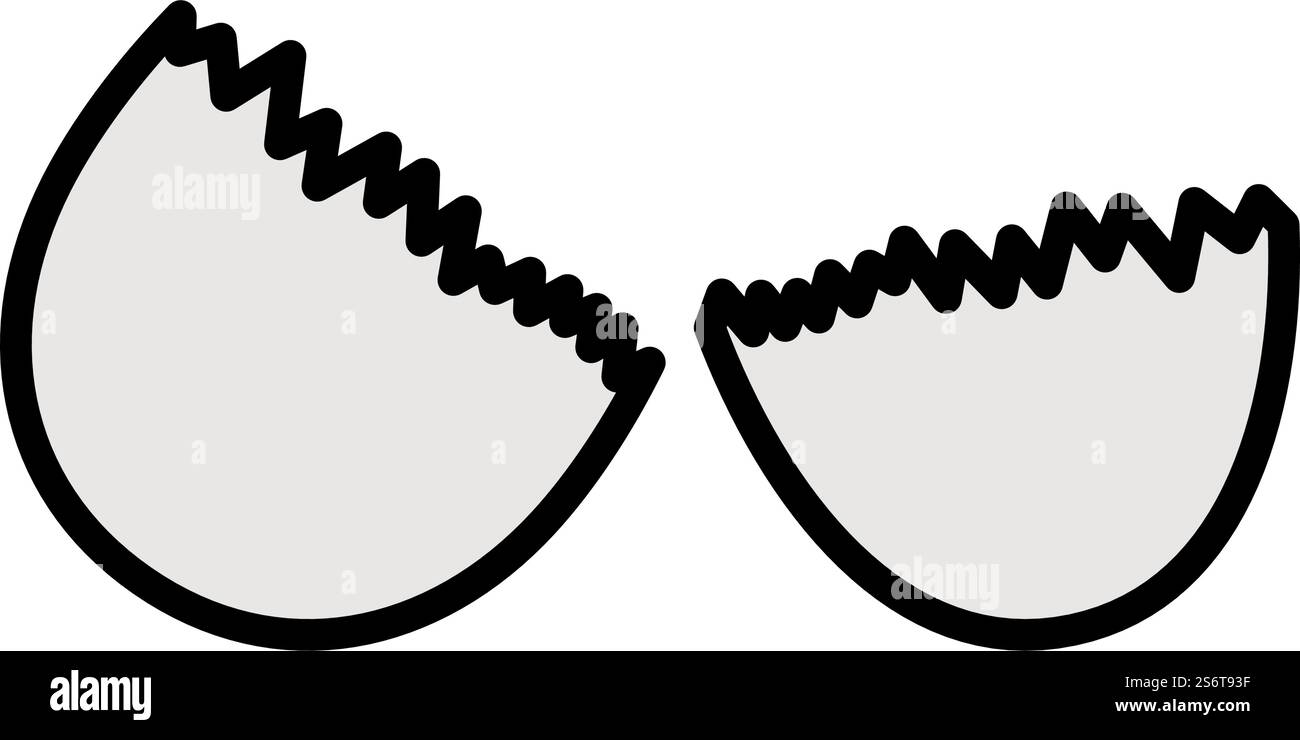 Icône coquille d'œuf vide.Contour gras modifiable avec Color Fill Design.Illustration vectorielle. Illustration de Vecteur