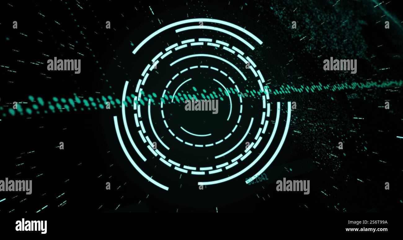 Image du traitement des données numériques sur le balayage de l'oscilloscope Banque D'Images