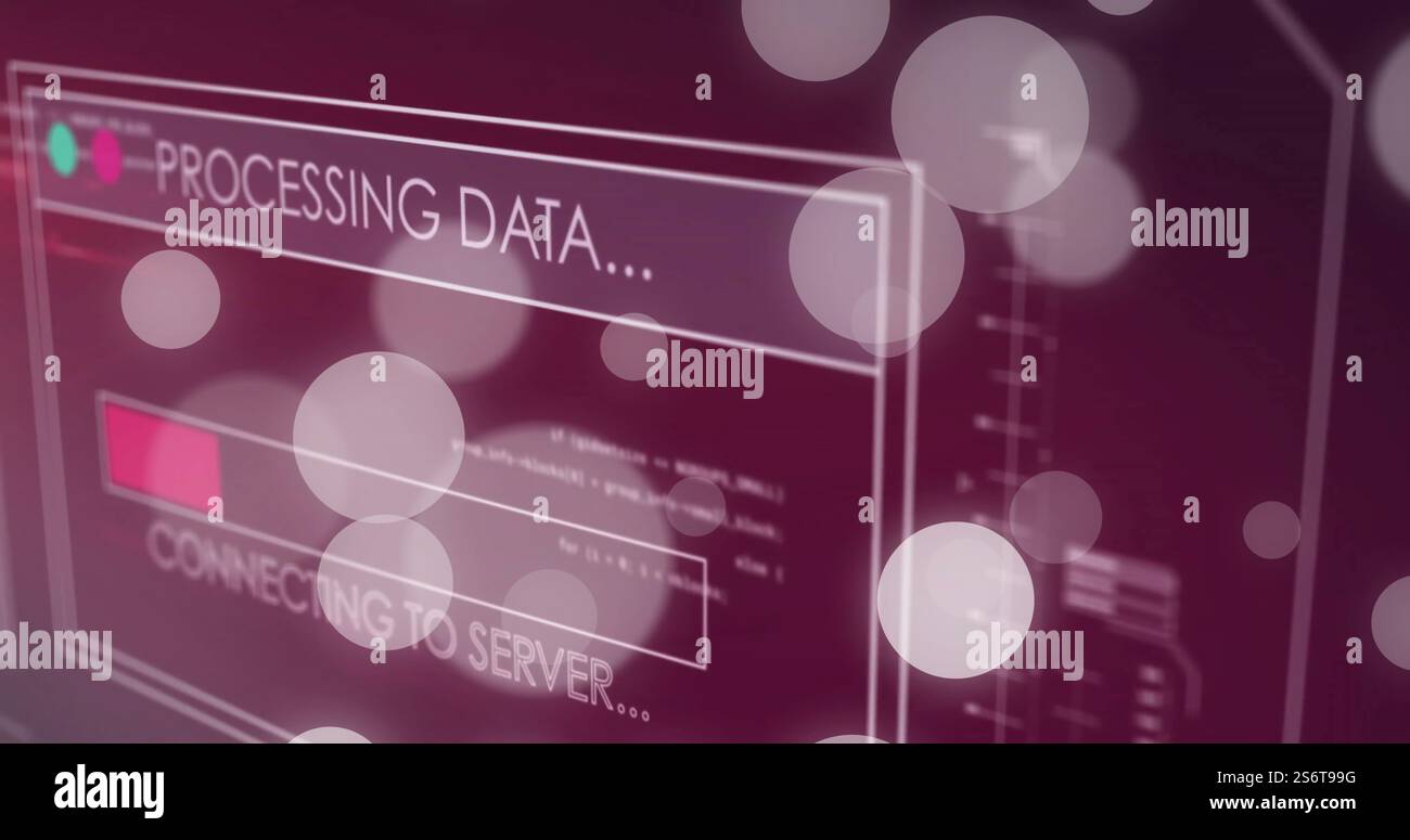 Image de texte numérique et de traitement de données sur des serveurs informatiques Banque D'Images