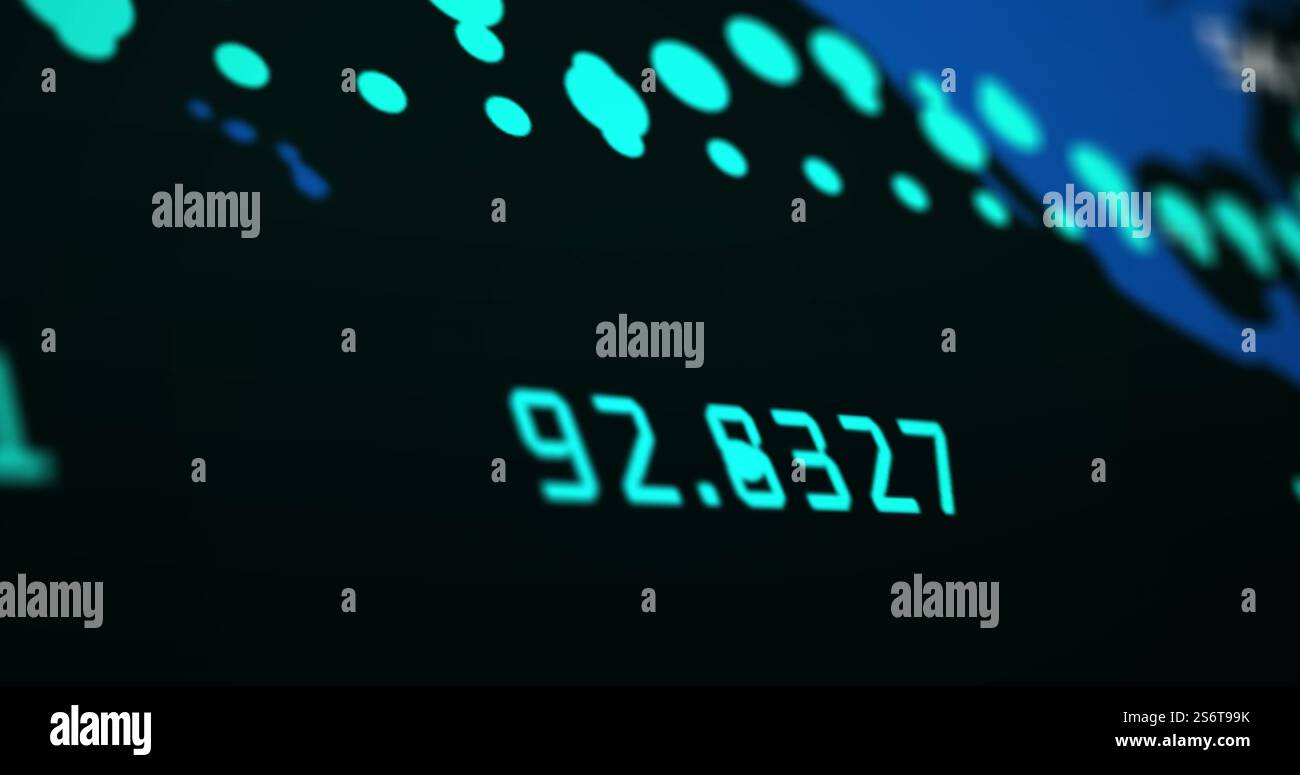 Image du traitement des données numériques sur le balayage de l'oscilloscope Banque D'Images