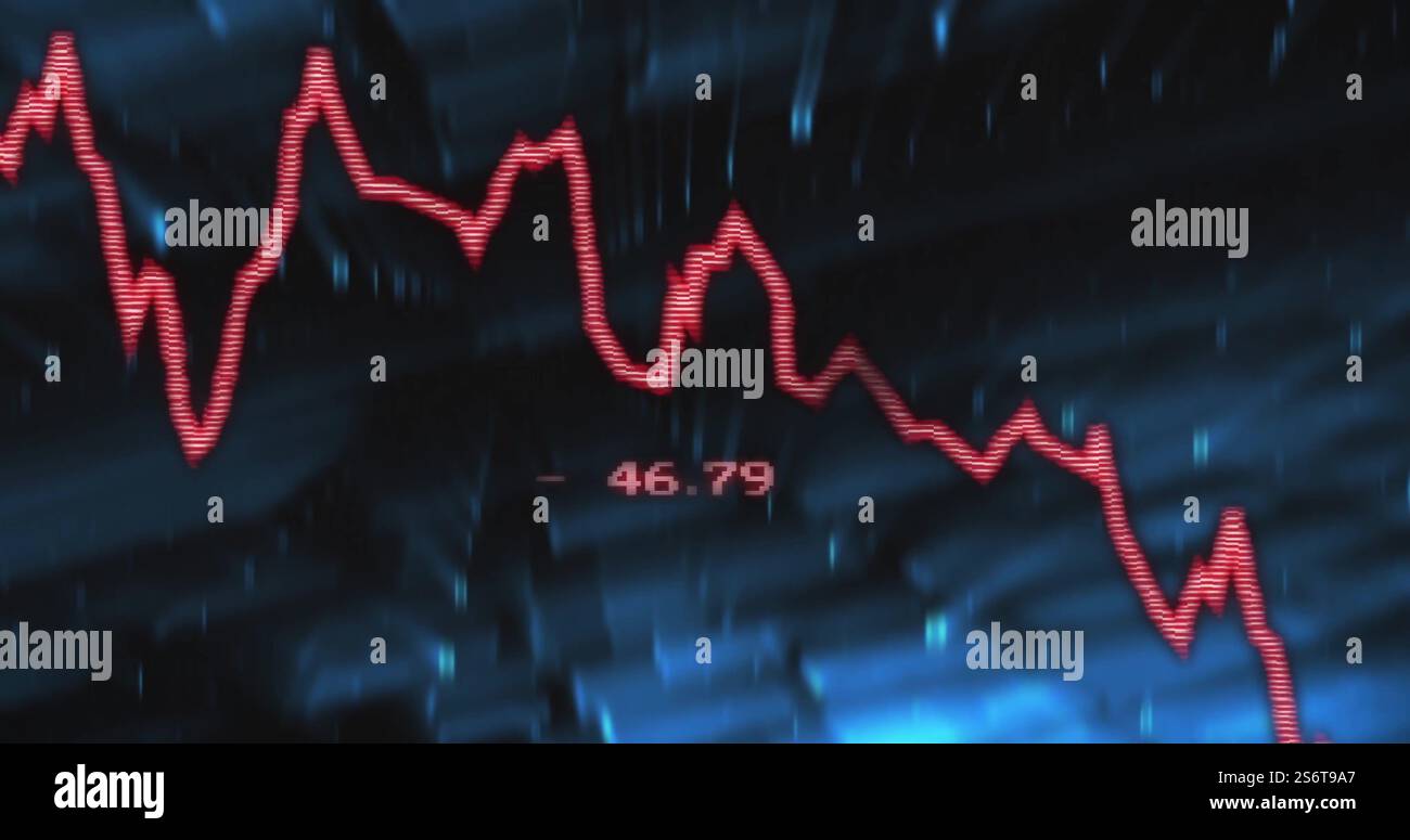 Image du traitement des données financières sur fond noir Banque D'Images