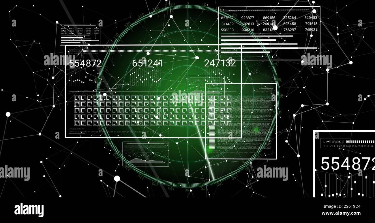 Image du traitement des données numériques sur le balayage de l'oscilloscope Banque D'Images