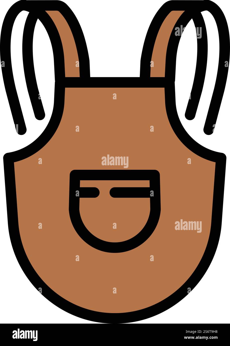 Vecteur de contour d'icône de tablier de barista. Boisson au café. Café-bar. Vecteur de contour d'icône de tablier de barista. Boisson au café Illustration de Vecteur