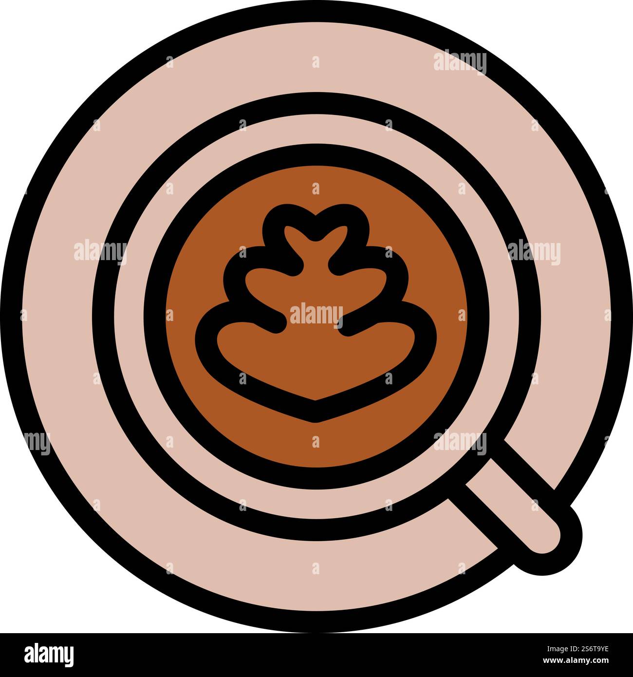 Vecteur de contour d'icône de tasse à café de vue de dessus. Machine espresso. Travail à froid. Vecteur de contour d'icône de tasse à café de vue de dessus. Machine espresso Illustration de Vecteur