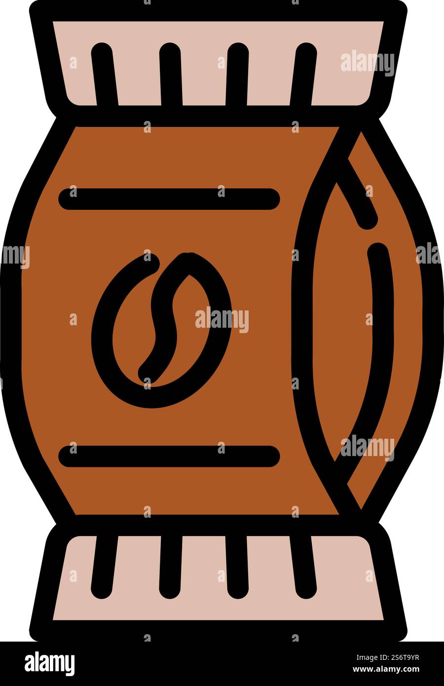 Vecteur de contour d'icône de paquet de grains de café. Machine espresso. Préparation du personnel. Vecteur de contour d'icône de paquet de grains de café. Machine espresso Illustration de Vecteur