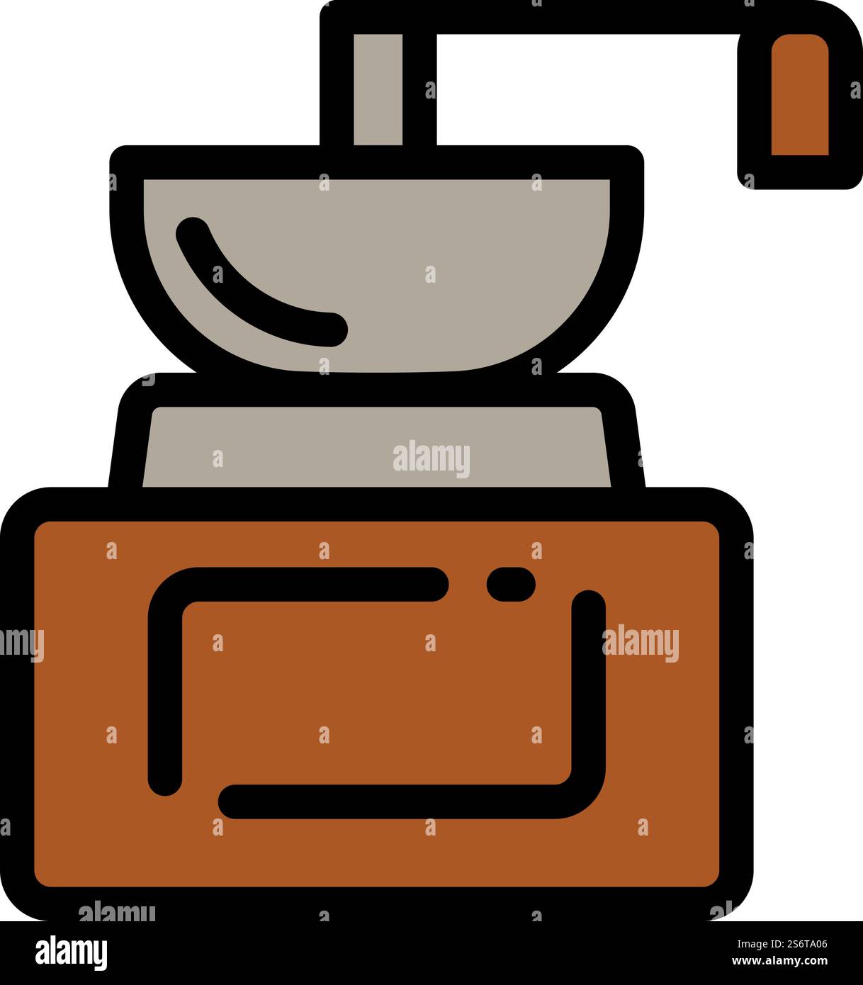 Vecteur de contour d'icône de moulin à café de poignée. Café Barista. Bar à boissons. Vecteur de contour d'icône de moulin à café de poignée. Café Barista Illustration de Vecteur