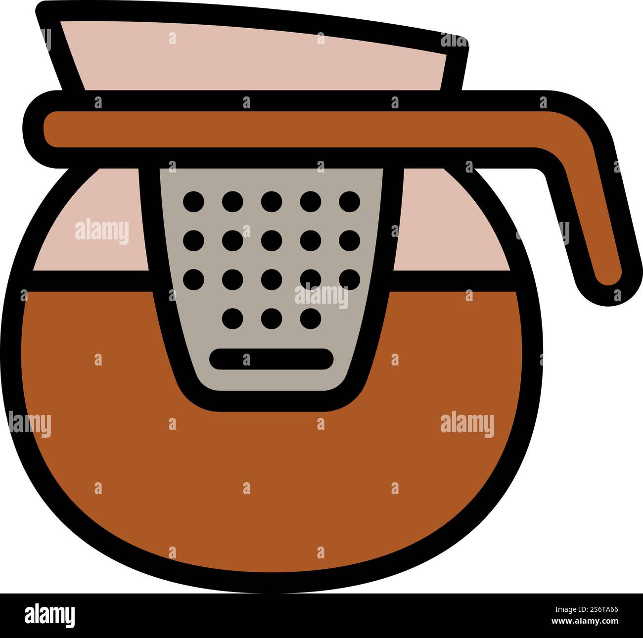 Vecteur de contour d'icône de pot de filtre à café. Boisson de barista. Machine espresso. Vecteur de contour d'icône de pot de filtre à café. Boisson de barista Illustration de Vecteur