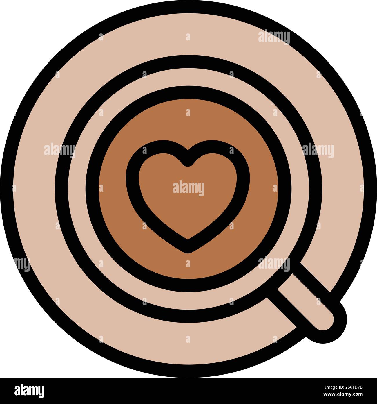 Vecteur de contour d'icône de tasse à café de vue de dessus. Boisson au café. Machine à espresso. Vecteur de contour d'icône de tasse à café de vue de dessus. Boisson au café Illustration de Vecteur