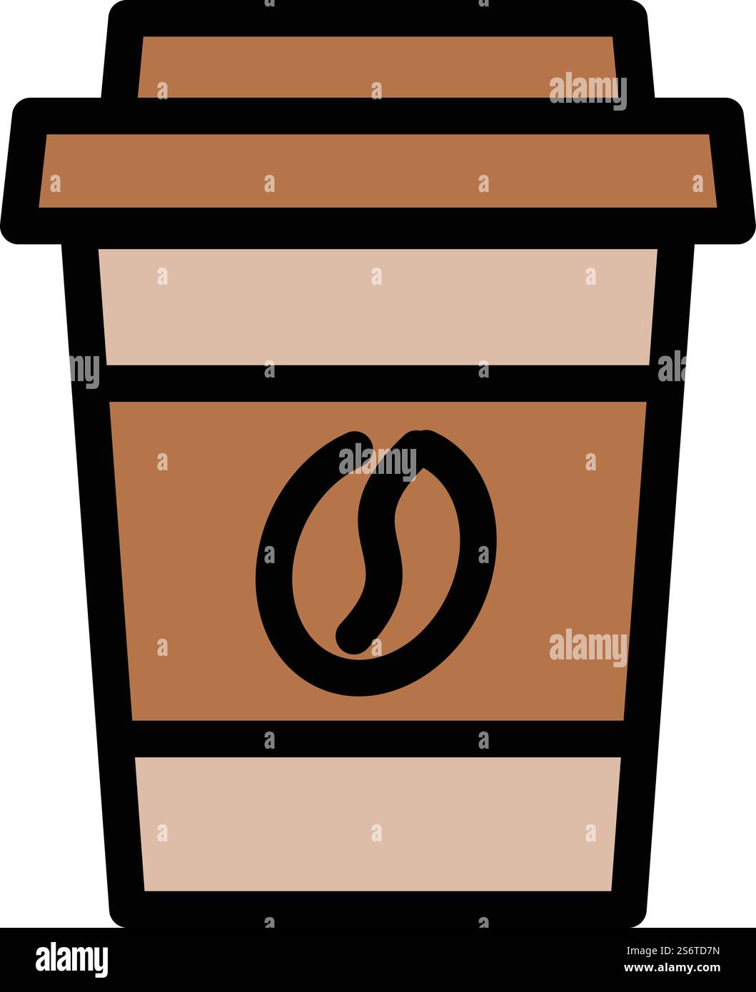 Vecteur de contour d'icône de tasse Coffee to Go. Boisson de barista. Client du bar. Vecteur de contour d'icône de tasse Coffee to Go. Boisson de barista Illustration de Vecteur