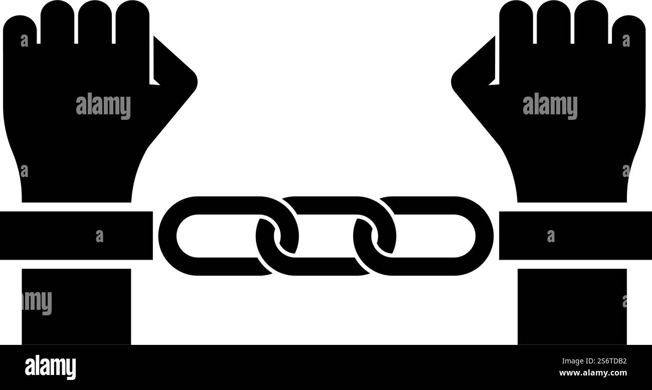 Mains dans les menottes concept criminel punition arrêtée Bondage icône de bagnage noir illustration vectorielle image style plat simple. Mains dans les menottes concept criminel punition arrêtée Bondage icône de bagnage noir illustration vectorielle image style plat Illustration de Vecteur