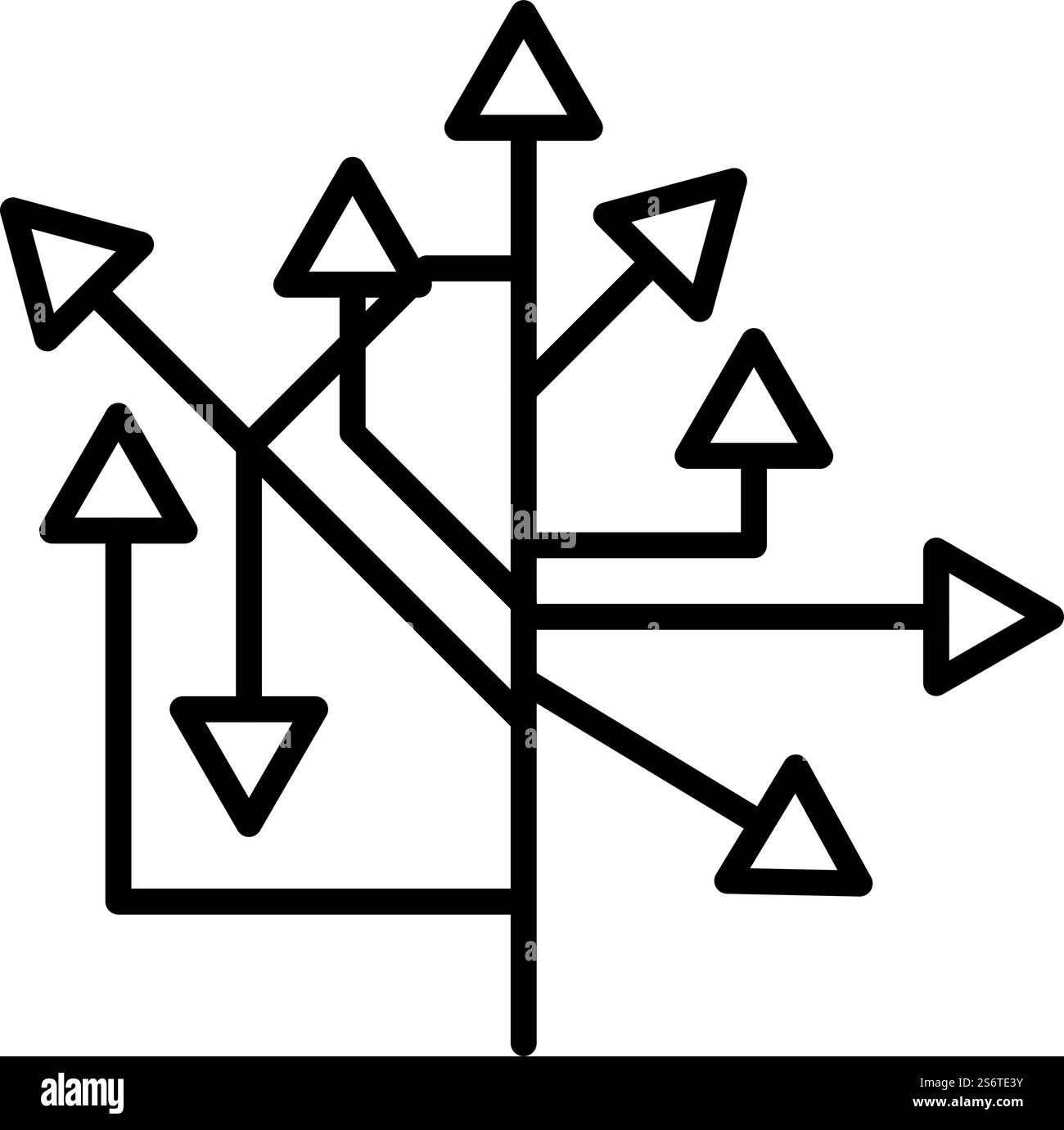 Icône de flèches de direction. Contour en gras avec largeur de contour modifiable. Illustration vectorielle. Illustration de Vecteur