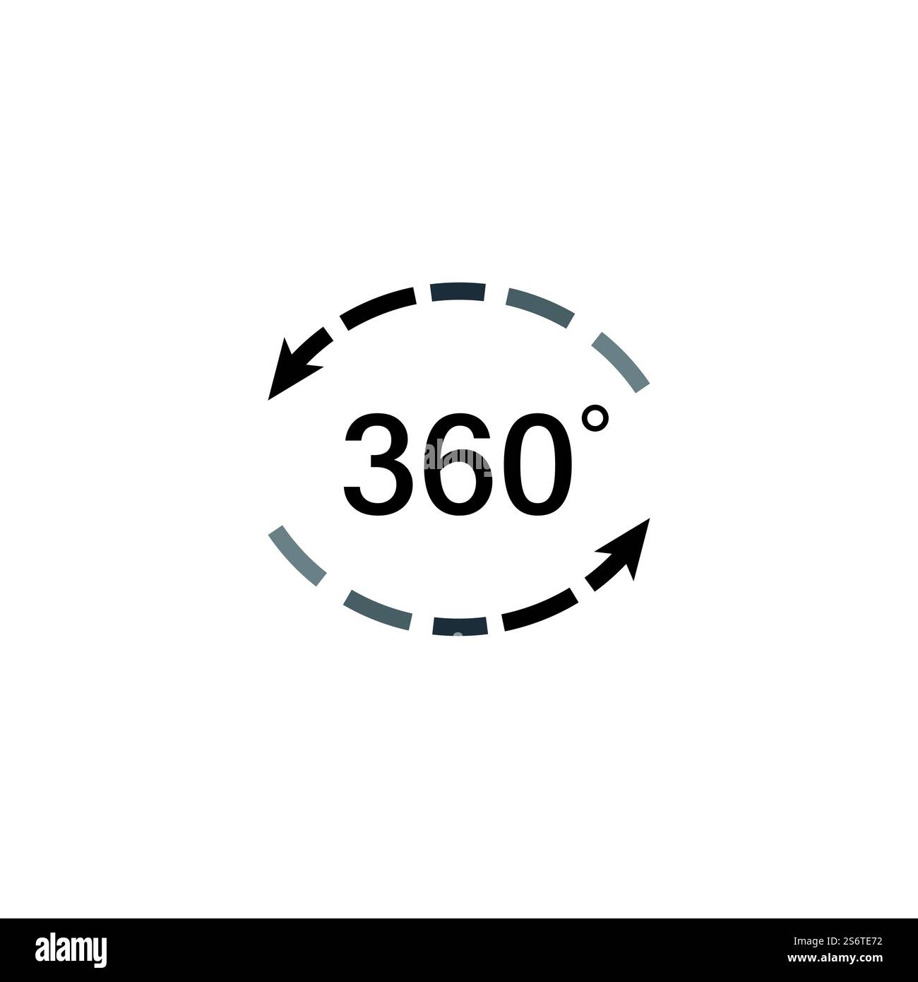 360 degrés sur les icônes vectorielles connexes Modèle de conception Illustration de Vecteur