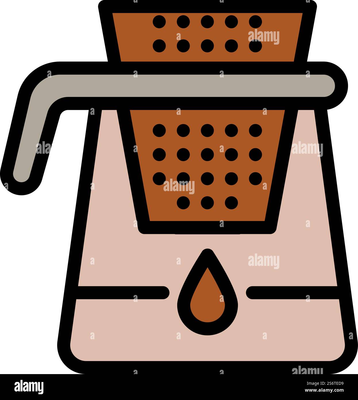 Vecteur de contour d'icône de filtre de machine à café. Bar à boissons. Égouttez l'espresso. Vecteur de contour d'icône de filtre de machine à café. Bar à boissons Illustration de Vecteur