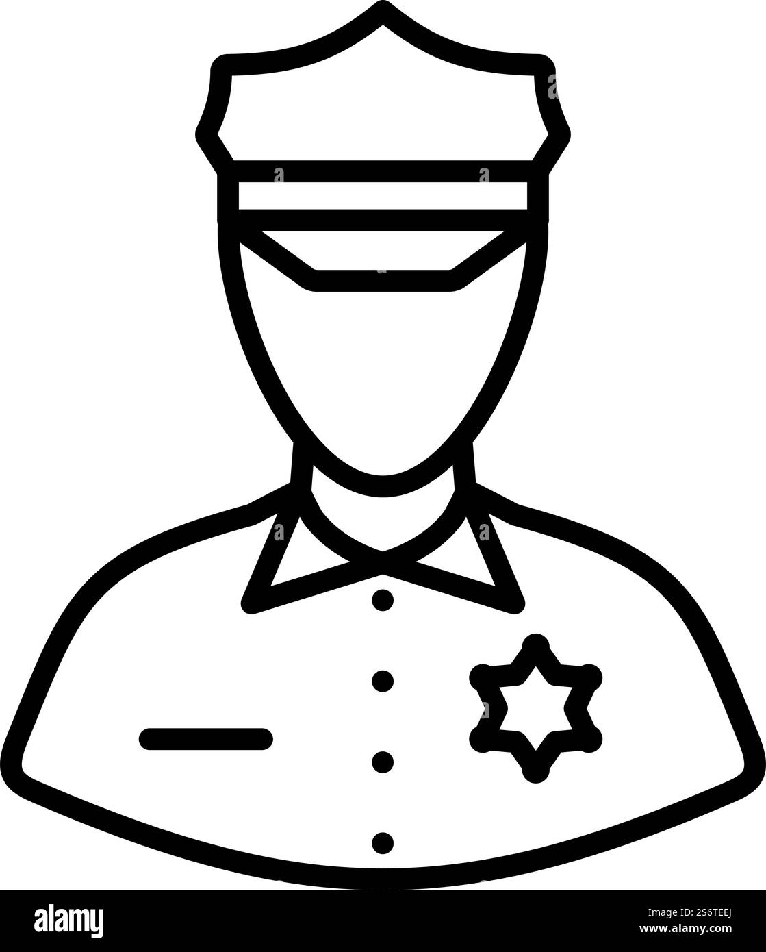 Icône policier. Contour en gras avec largeur de contour modifiable. Illustration vectorielle. Illustration de Vecteur