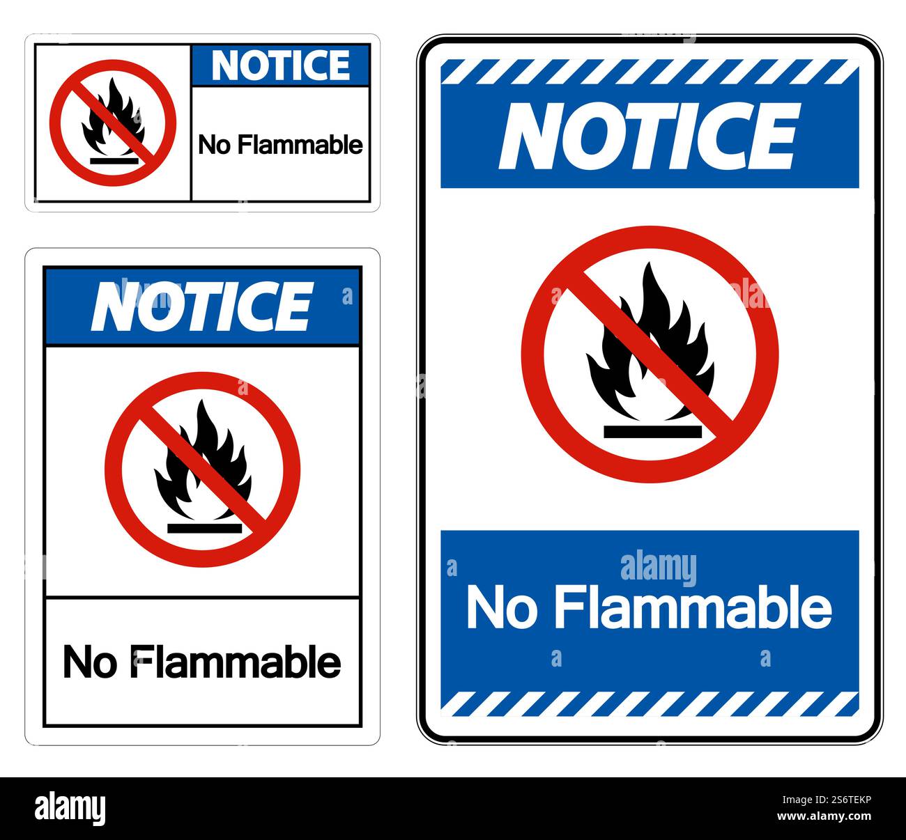 Avertissement symbole d'absence d'inflammabilité sur fond blanc Illustration de Vecteur