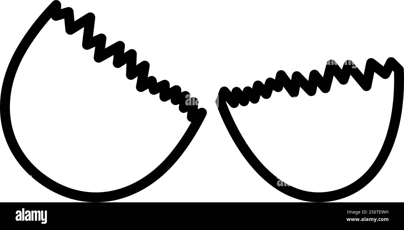 Icône coquille d'œuf vide. Contour en gras avec largeur de contour modifiable. Illustration vectorielle. Illustration de Vecteur