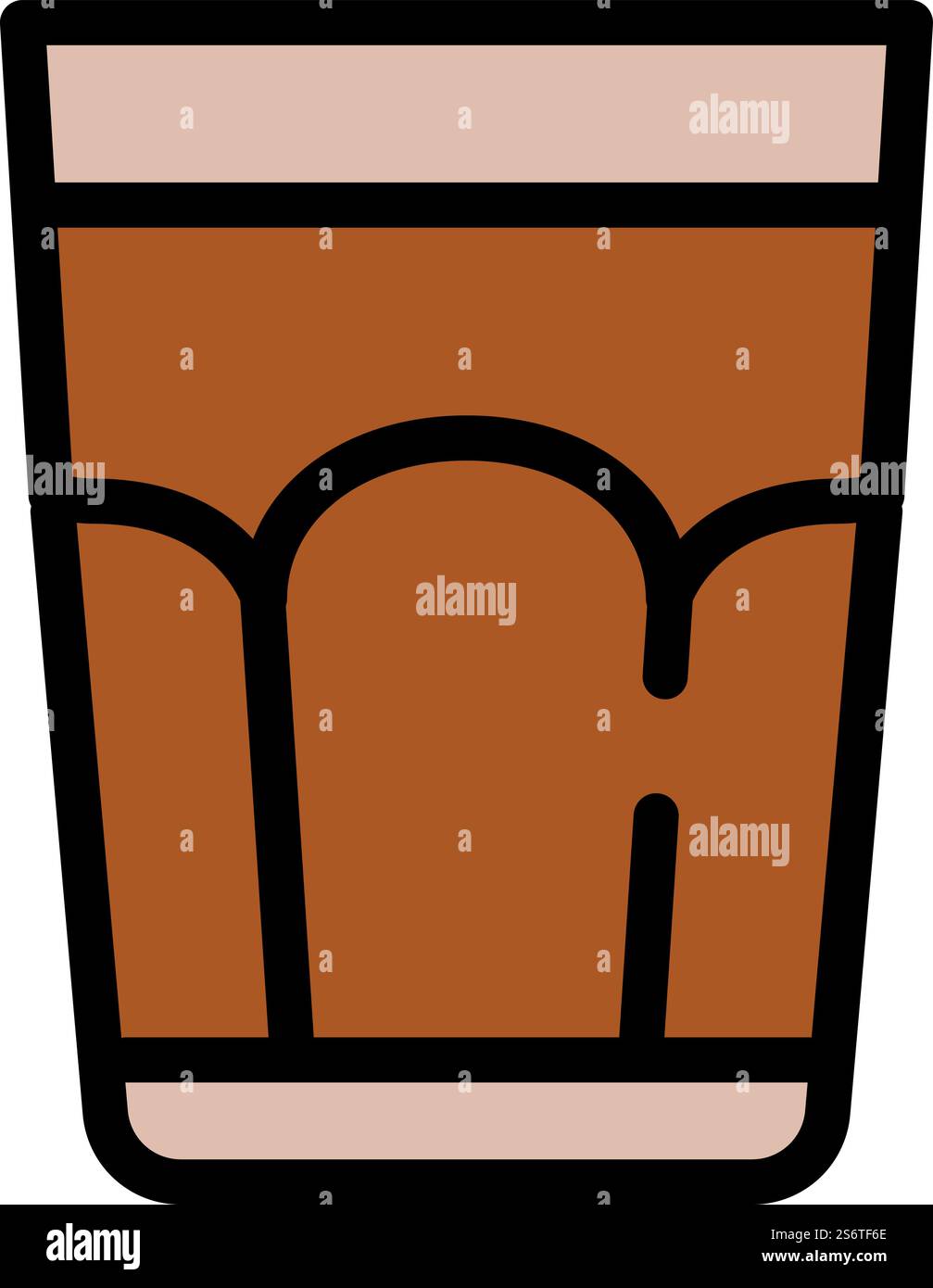 Vecteur de contour d'icône de verre de café. Boisson de bar. Café-restaurant. Vecteur de contour d'icône de verre de café. Boisson de bar Illustration de Vecteur