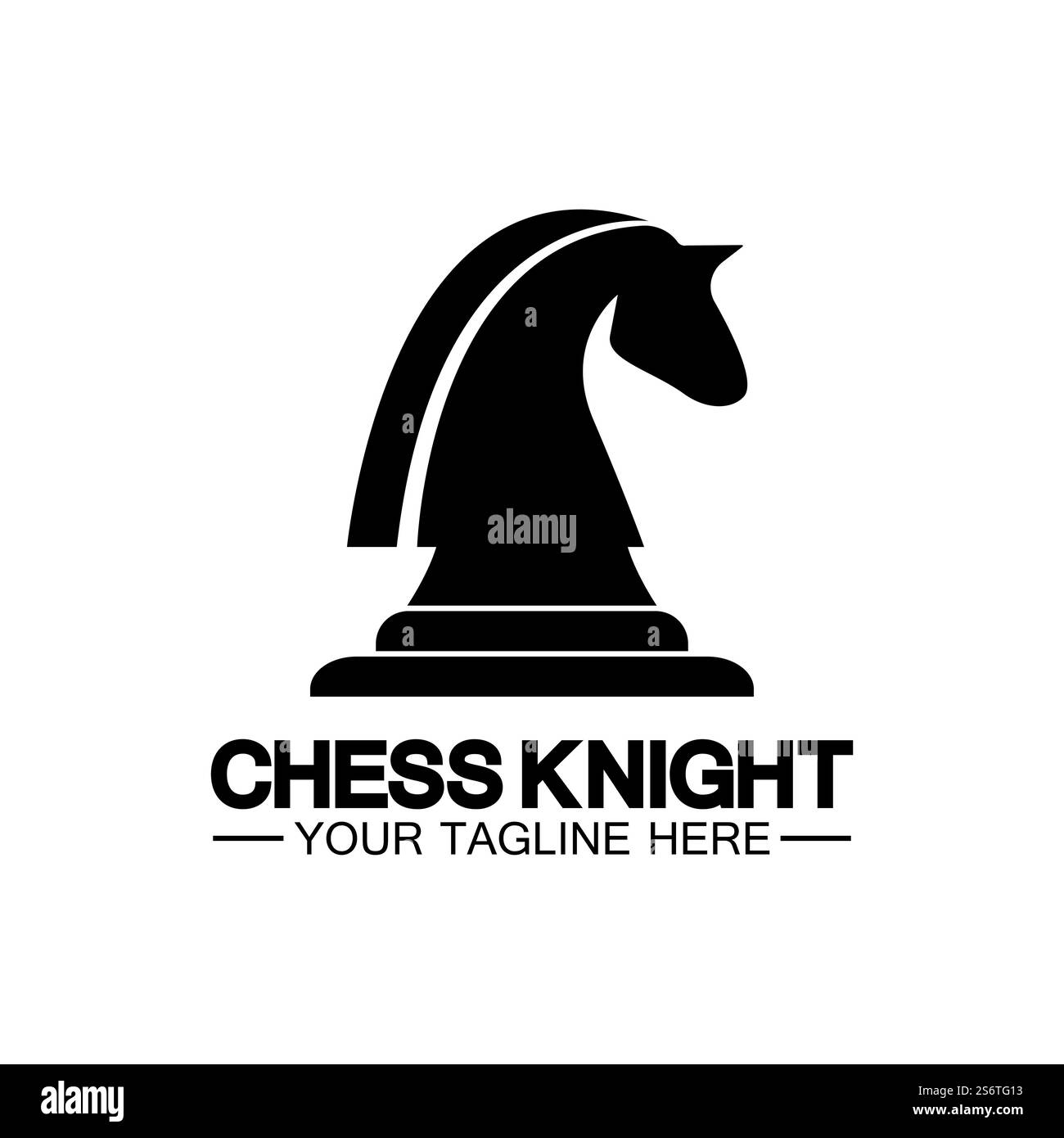 Black Chess Knight Horse silhouette logo design modèle vectoriel Illustration de Vecteur