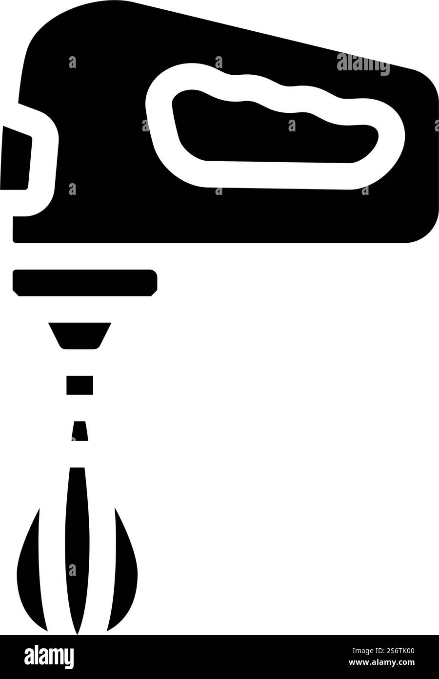 vecteur d'icône de glyphe battant le mélangeur. signe de battage du batteur. illustration noire du symbole de contour isolé. illustration vectorielle d'icône de glyphe battant mélangeur Illustration de Vecteur
