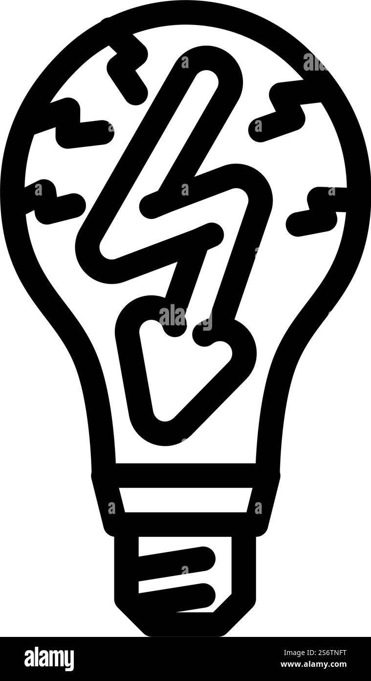 vecteur d'icône de ligne d'ampoule électrique. enseigne d'ampoule électrique. illustration noire du symbole de contour isolé. illustration vectorielle d'icône de ligne d'ampoule électrique Illustration de Vecteur