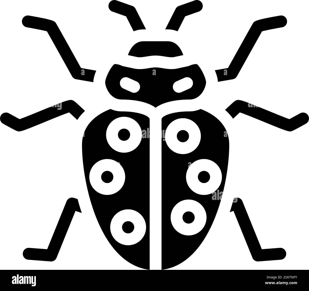 vecteur d'icône de glyphe d'insecte coccinelle. signe d'insecte coccinelle. illustration noire du symbole de contour isolé. illustration vectorielle d'icône de glyphe d'insecte coccinelle Illustration de Vecteur