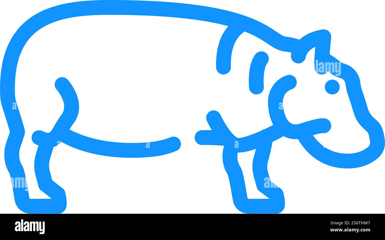 vecteur d'icône de couleur animale hippopotame. signe animal hippopotame. illustration de symbole isolé. illustration vectorielle d'icône de couleur animale hippopotame Illustration de Vecteur