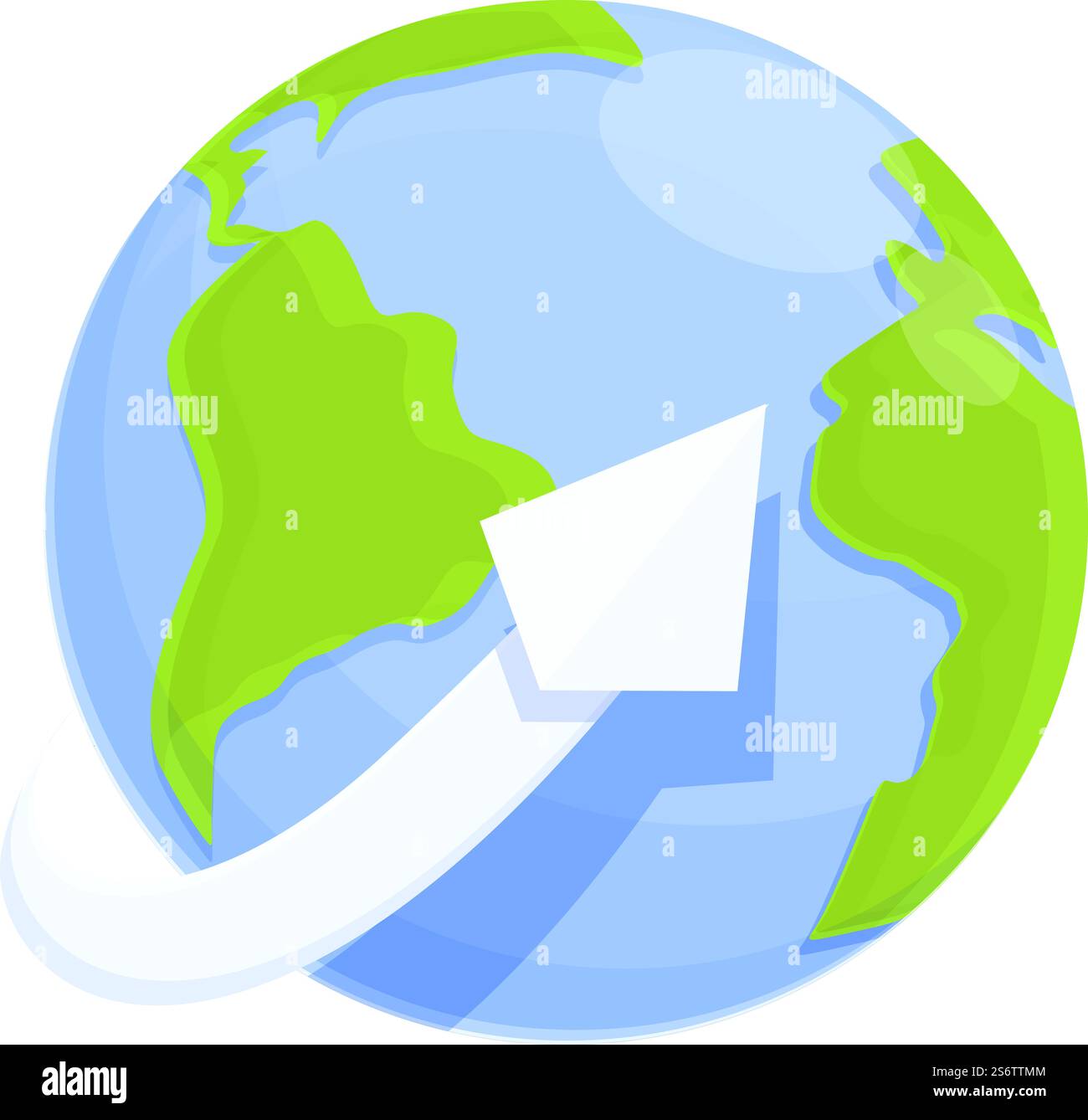 Vecteur de dessin animé d'icône du monde. Dans le monde entier. Carte de voyage. Vecteur de dessin animé d'icône du monde. Dans le monde entier Illustration de Vecteur