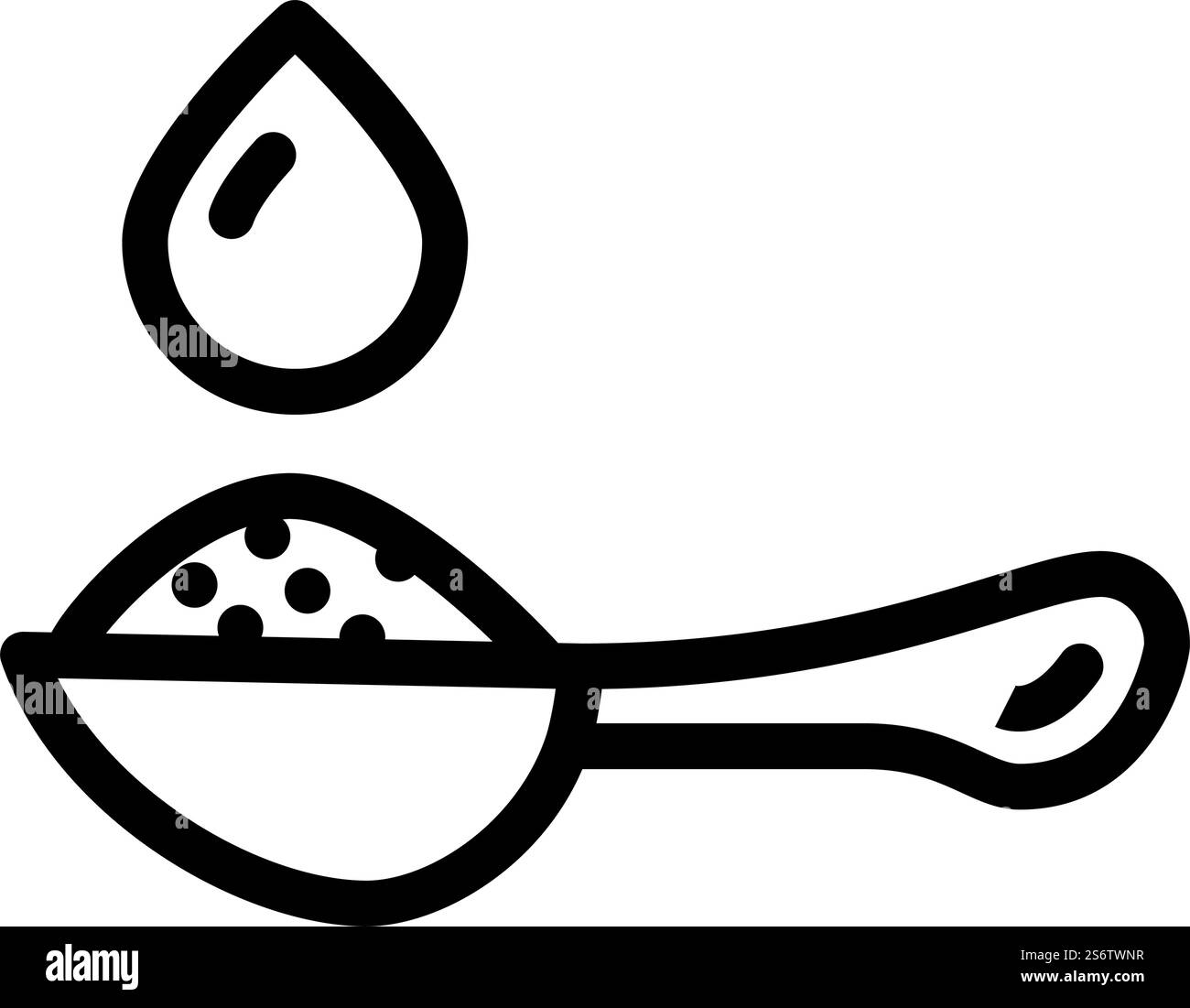 vecteur d'icône de ligne de vinaigre et de soude. signe de vinaigre et de soda. illustration noire du symbole de contour isolé. illustration vectorielle d'icône de ligne de vinaigre et de soude Illustration de Vecteur
