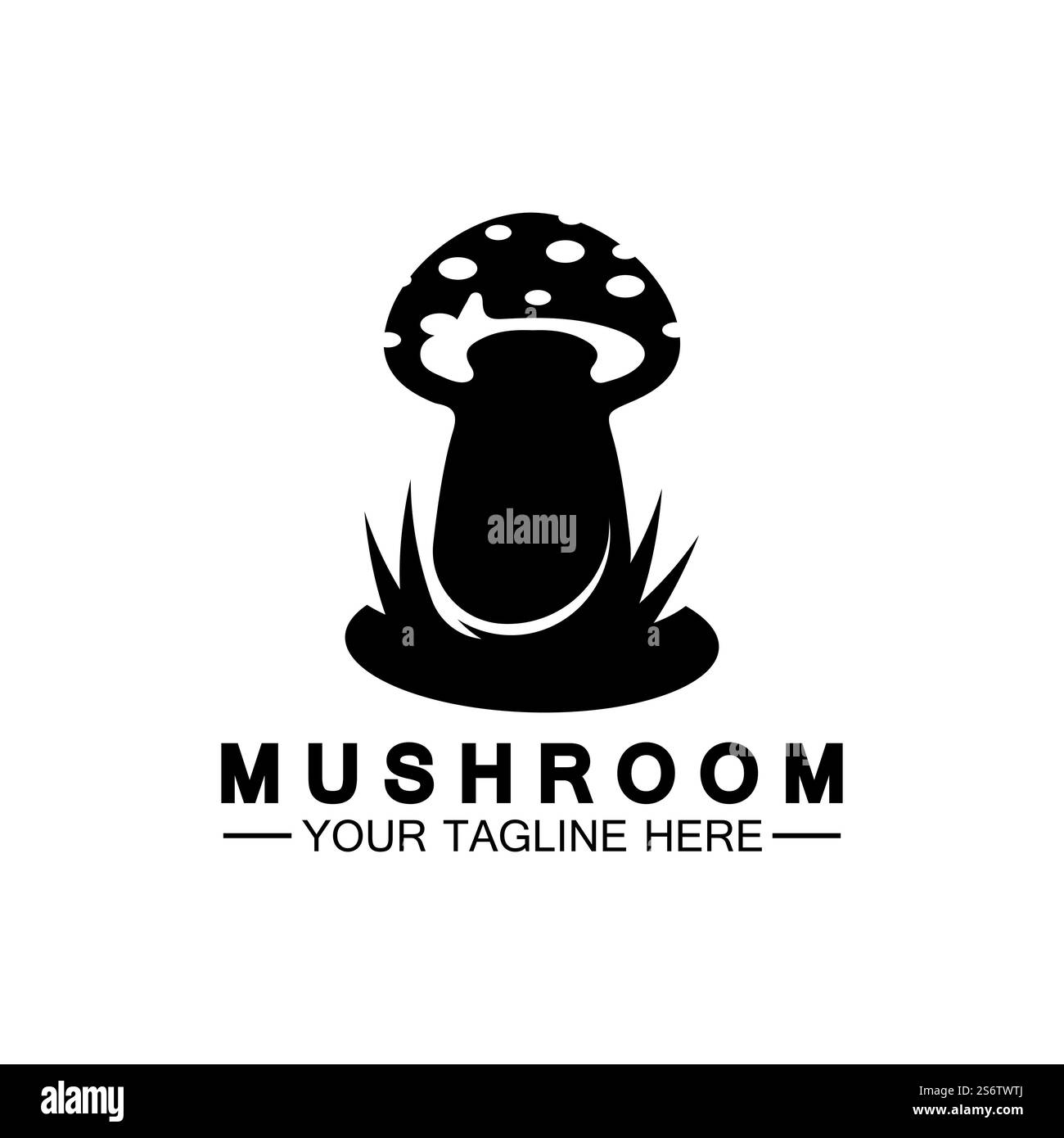 Logo champignon Vector simple & moderne ou modèle de conception alimentaire biologique agricole Illustration de Vecteur