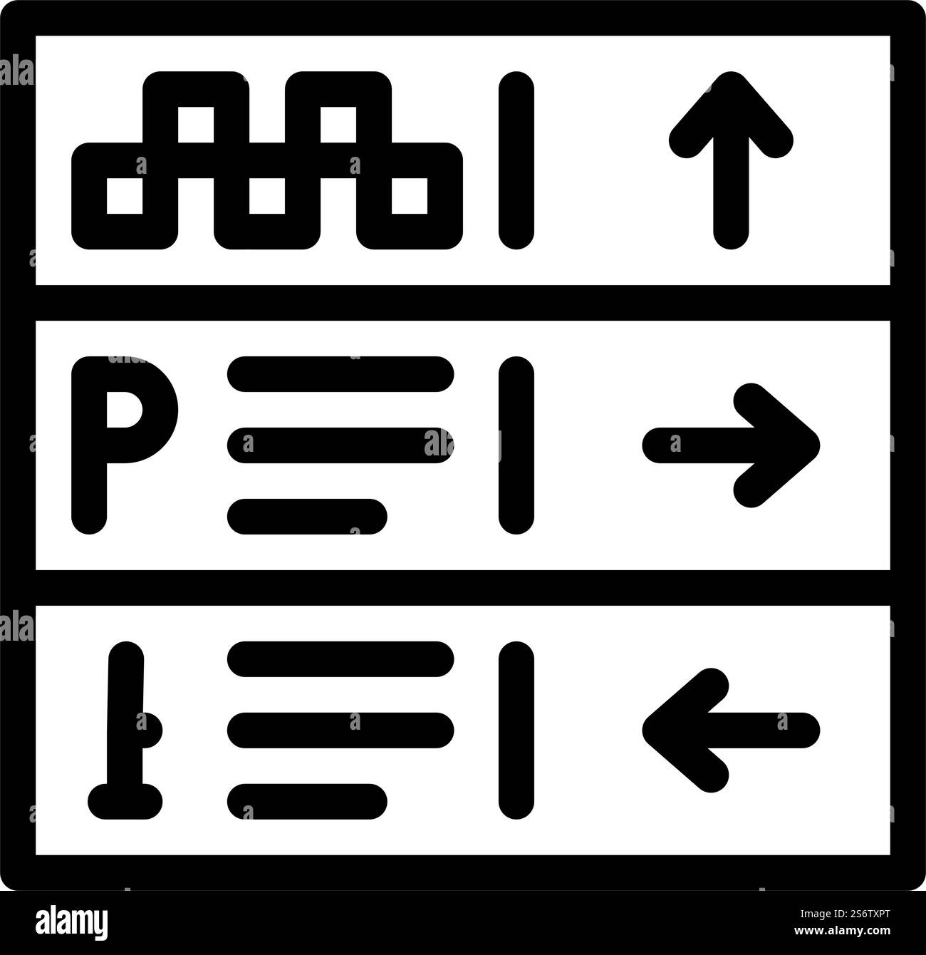 vecteur d'icône de ligne de signe d'aéroport de direction. panneau indiquant l'aéroport. illustration noire du symbole de contour isolé. illustration vectorielle d'icône de ligne de signe d'aéroport de direction Illustration de Vecteur