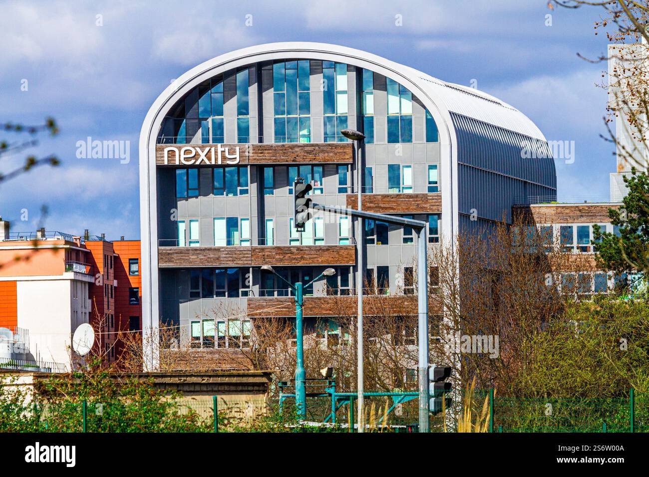Asnières-sur-Seine, hauts-de-Seine, Ile-de-France, Nouveau, nouveau siège de Nexity en région parisienne. Banque D'Images