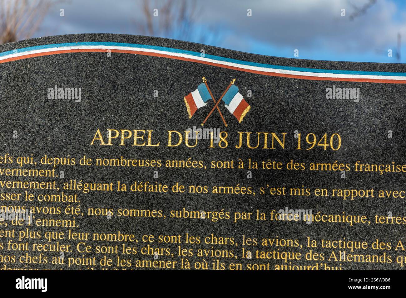 France, Ile de France, Seine-Saint-Denis, Saint-Ouen. Appel du 18 juin 1940 Banque D'Images