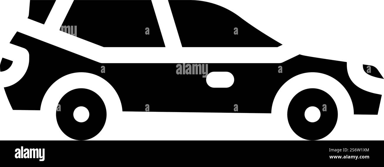 vecteur d'icône de glyphe de transport de voiture. panneau de transport de voiture. illustration noire du symbole de contour isolé. illustration vectorielle d'icône de glyphe de transport de voiture Illustration de Vecteur