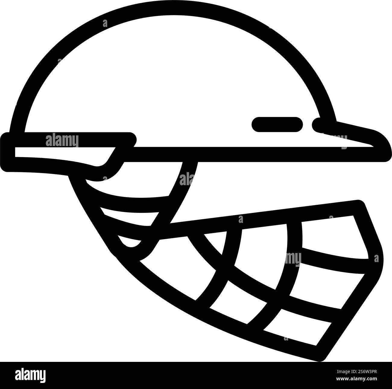 vecteur d'icône de ligne accessoire de protection de tête de joueur de cricket de casque. panneau accessoire de protection de tête de joueur de cricket de casque. illustration noire du symbole de contour isolé. casque cricket tête de joueur protéger la ligne accessoire icône illustration vectorielle Illustration de Vecteur