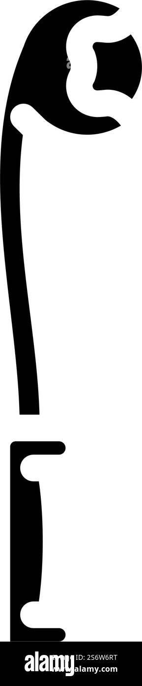 vecteur d'icône de glyphe de lanceur de balle de bras latéral. enseigne pour lanceur de balles de bras lateral. illustration noire du symbole de contour isolé. illustration vectorielle d'icône de glyphe de lanceur de balle de bras latéral Illustration de Vecteur