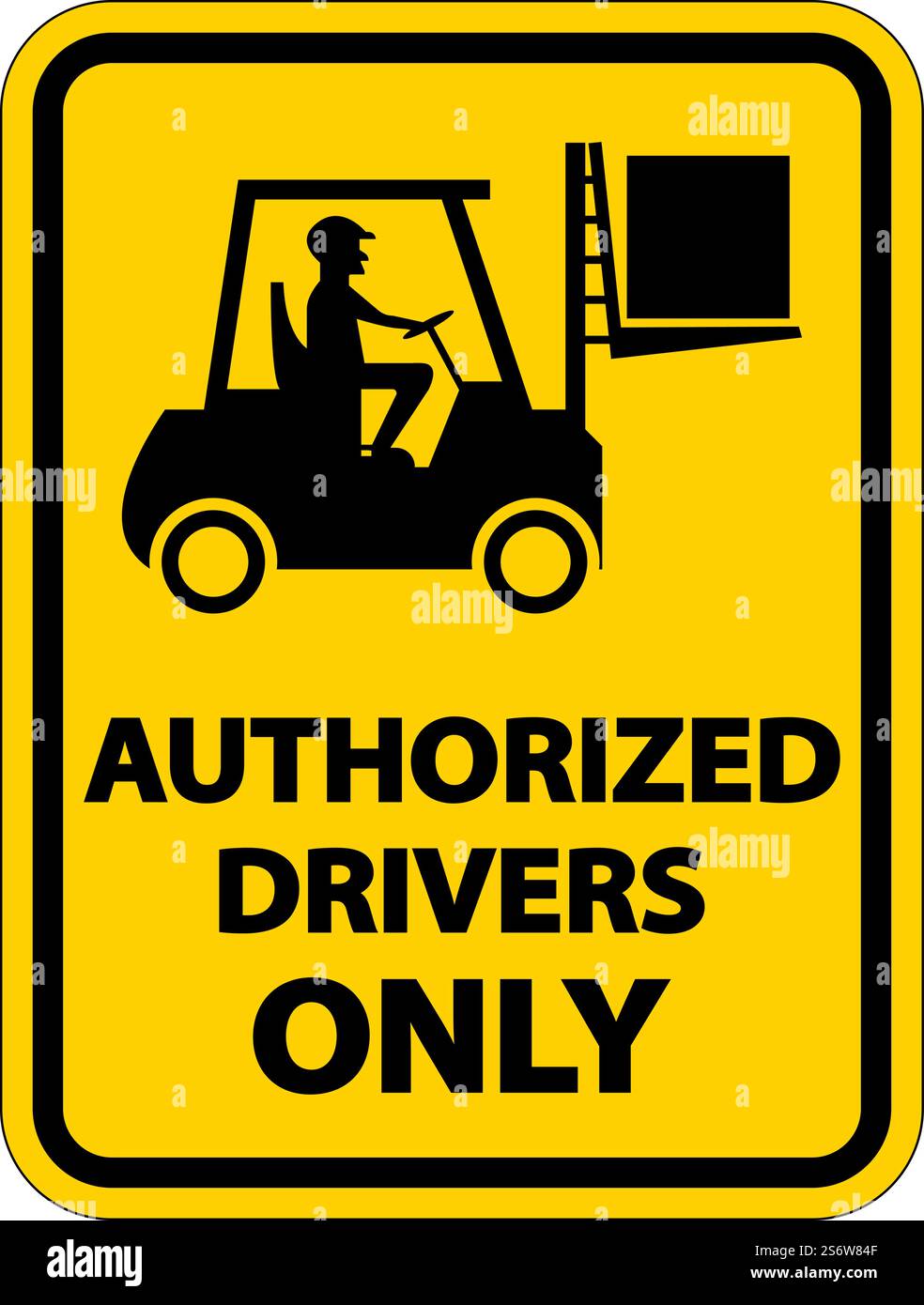 Affiche réservée aux conducteurs autorisés sur fond blanc Illustration de Vecteur