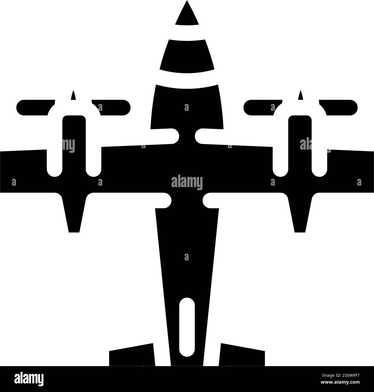 vecteur d'icône de glyphe d'avion. enseigne pour avion. illustration noire du symbole de contour isolé. illustration vectorielle d'icône de glyphe d'avion Illustration de Vecteur
