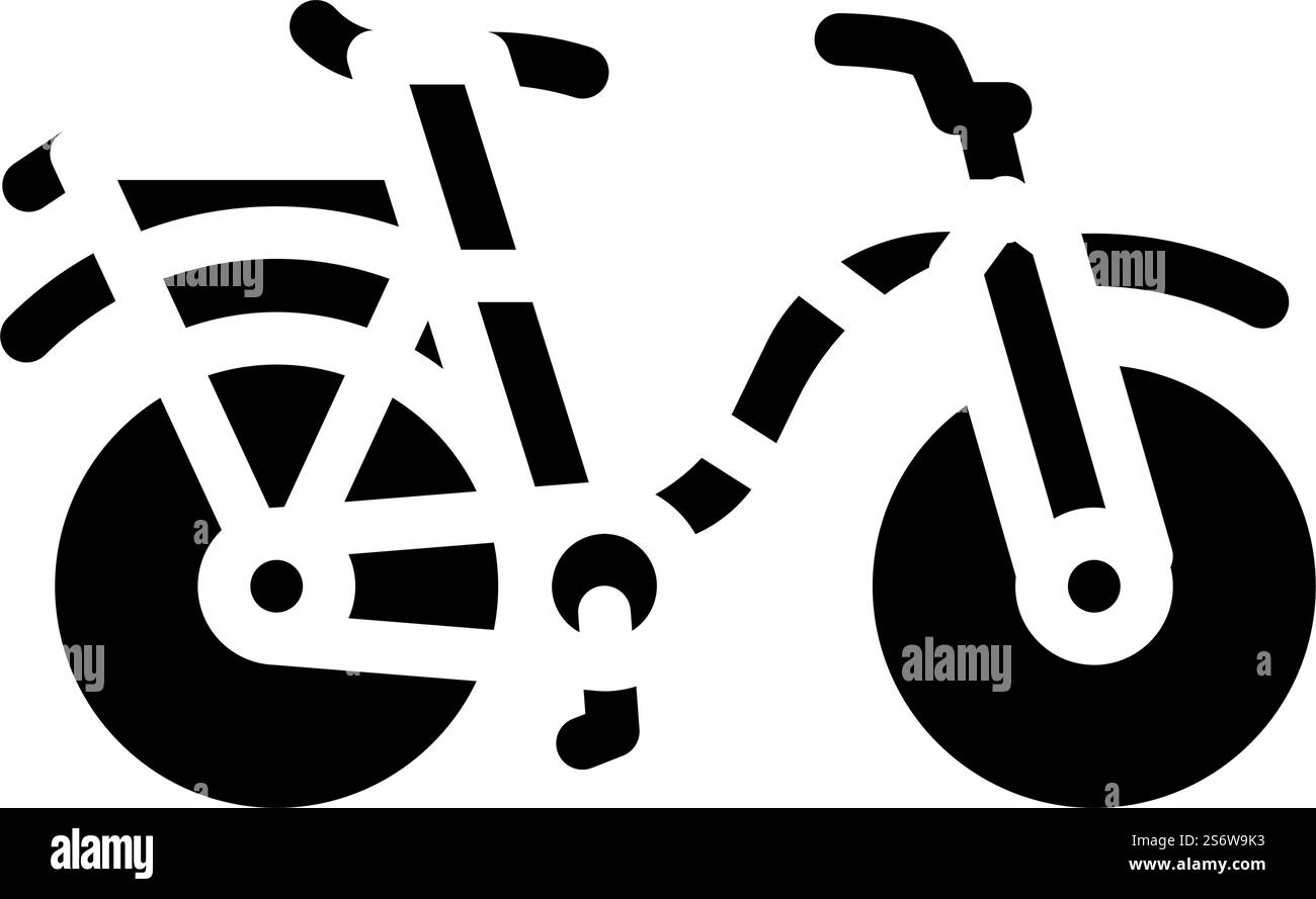 vecteur d'icône de glyphe de transport de vélo. panneau de transport de vélos. illustration noire du symbole de contour isolé. illustration vectorielle d'icône de glyphe de transport de vélo Illustration de Vecteur