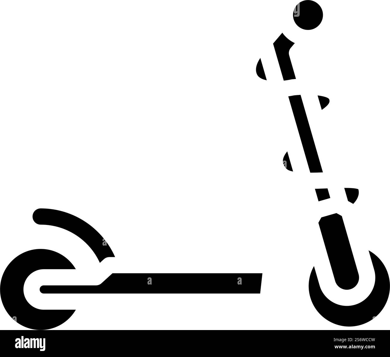 vecteur d'icône de glyphe de scooter de kick. panneau de trottinette. illustration noire du symbole de contour isolé. illustration vectorielle d'icône de glyphe de scooter de kick Illustration de Vecteur