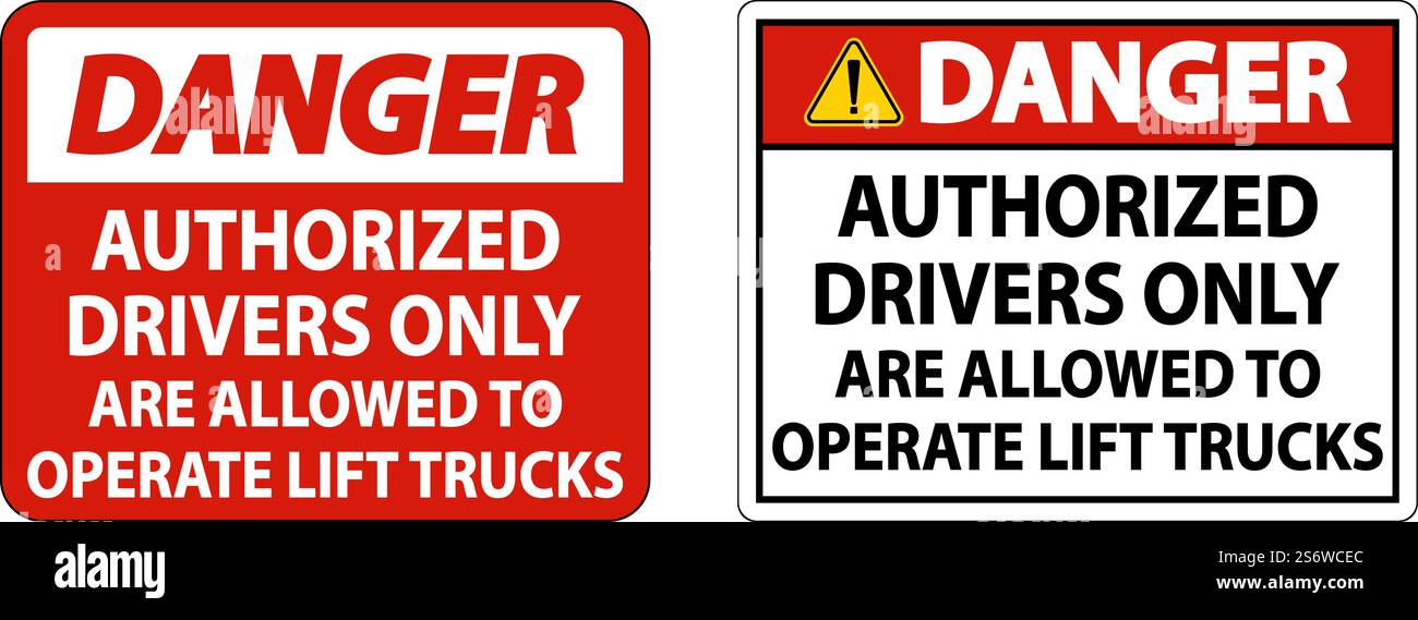 Danger conducteurs autorisés uniquement, se connecter sur fond blanc Illustration de Vecteur