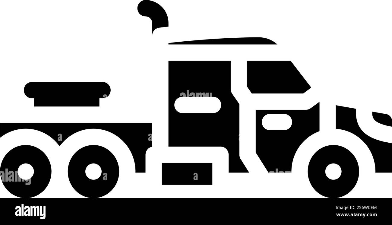 vecteur d'icône de glyphe de transport de camion. panneau de transport de camion. illustration noire du symbole de contour isolé. illustration vectorielle d'icône de glyphe de transport de camion Illustration de Vecteur