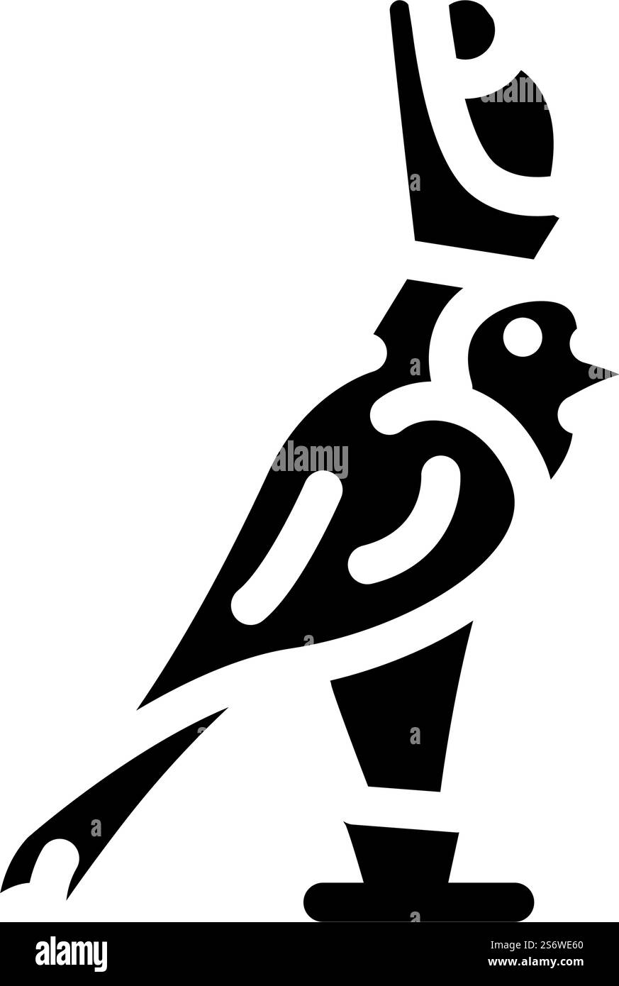 vecteur d'icône de glyphe bird egypt. oiseau signe egypte. illustration noire du symbole de contour isolé. illustration vectorielle d'icône de glyphe d'oiseau égypte Illustration de Vecteur